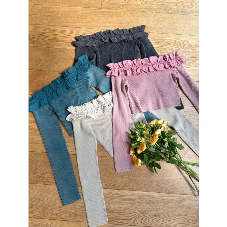 フリルピグメントニットトップス | EVRIS | 詳細画像21 