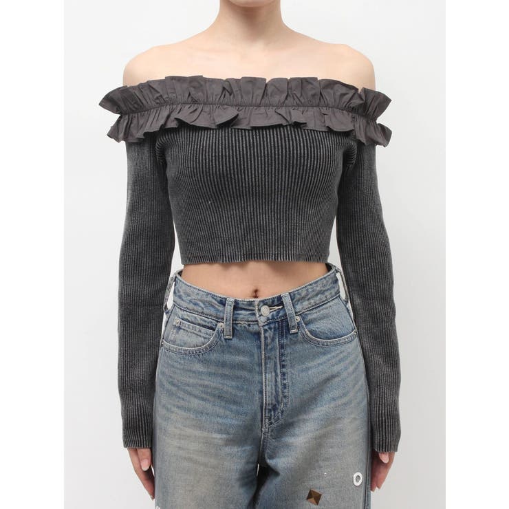 フリルピグメントニットトップス | EVRIS | 詳細画像24 