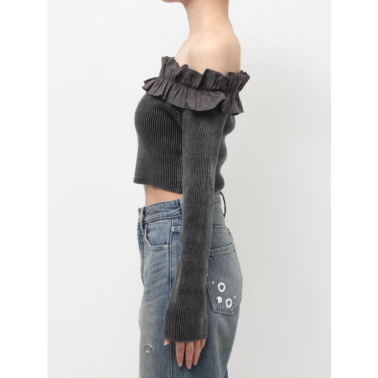 フリルピグメントニットトップス | EVRIS | 詳細画像25 