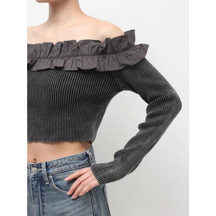 フリルピグメントニットトップス | EVRIS | 詳細画像28 