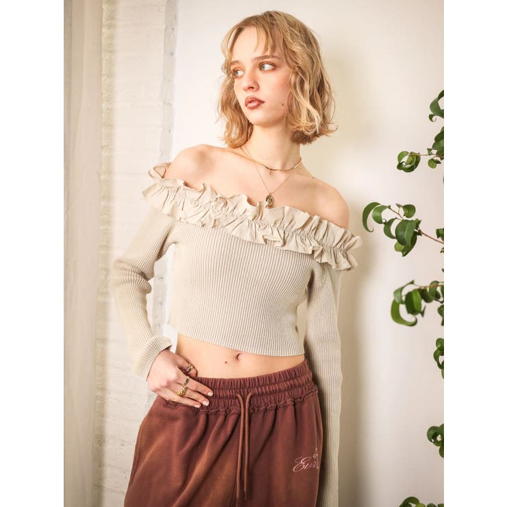 フリルピグメントニットトップス | EVRIS | 詳細画像44 