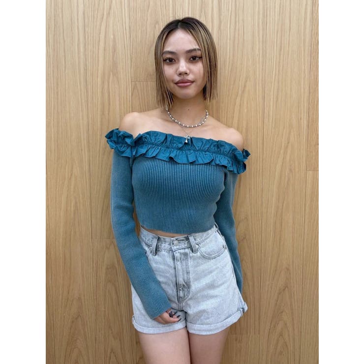 フリルピグメントニットトップス | EVRIS | 詳細画像9 