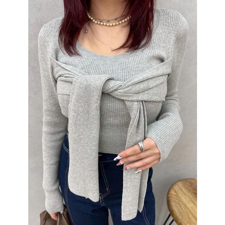 リボンデザインニットトップス | EVRIS | 詳細画像15 