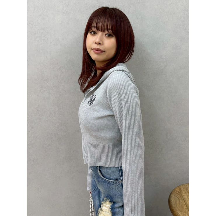 ワンポイントジップアップニットフーディー | EVRIS | 詳細画像10 