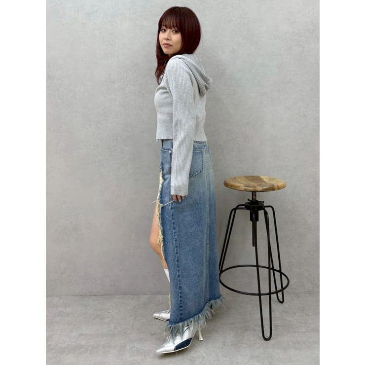 ワンポイントジップアップニットフーディー | EVRIS | 詳細画像13 