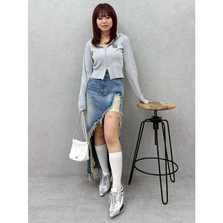 ワンポイントジップアップニットフーディー | EVRIS | 詳細画像14 