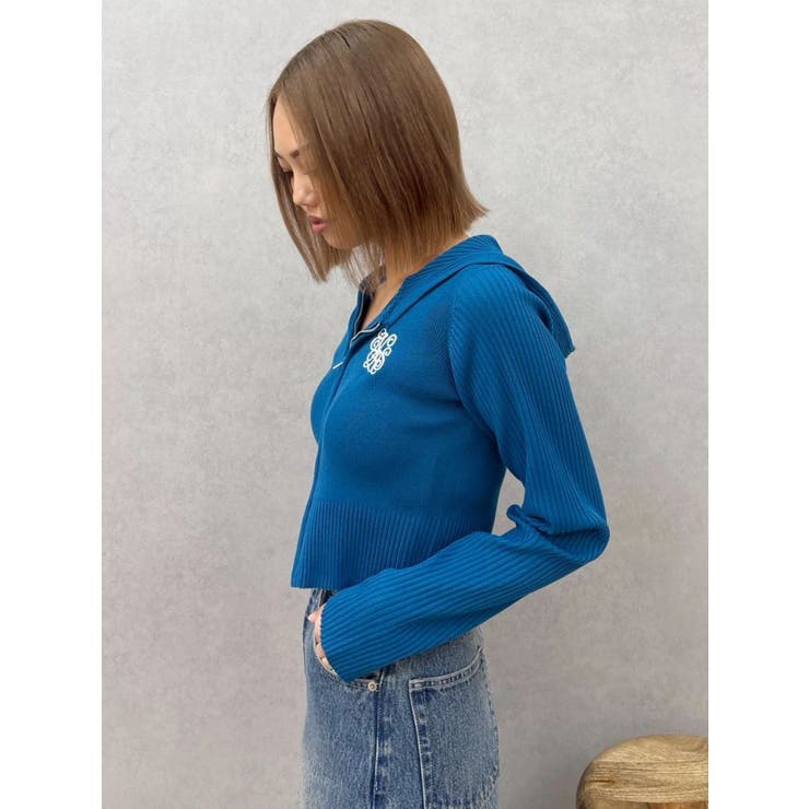 ワンポイントジップアップニットフーディー | EVRIS | 詳細画像18 