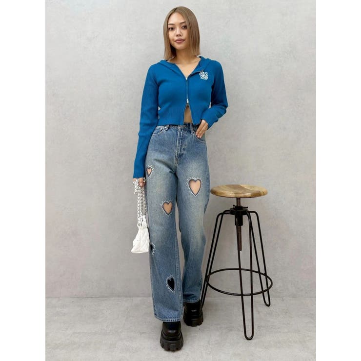 ワンポイントジップアップニットフーディー | EVRIS | 詳細画像22 