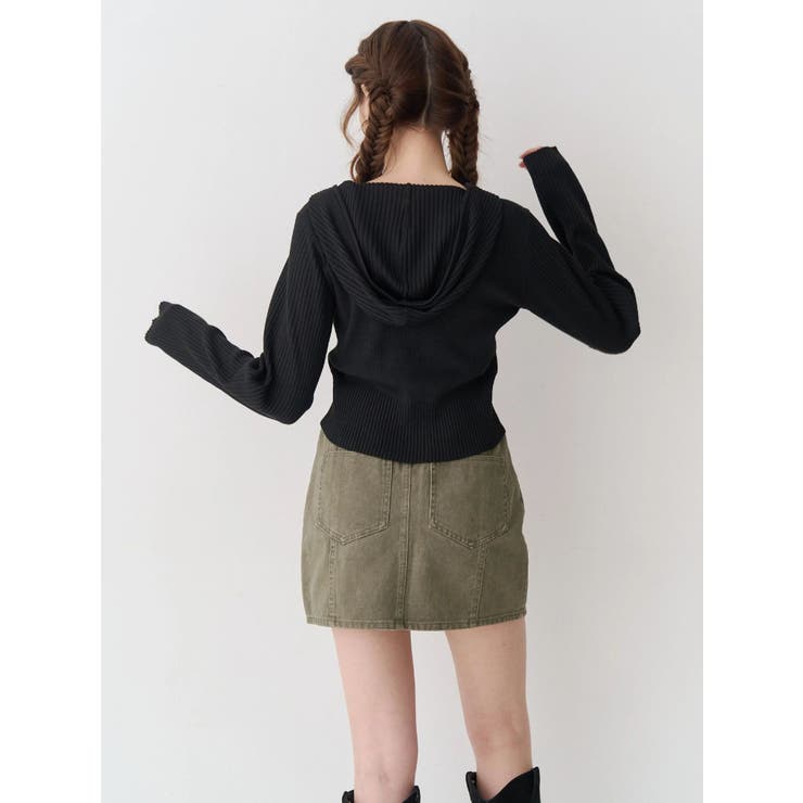 ワンポイントジップアップニットフーディー | EVRIS | 詳細画像4 