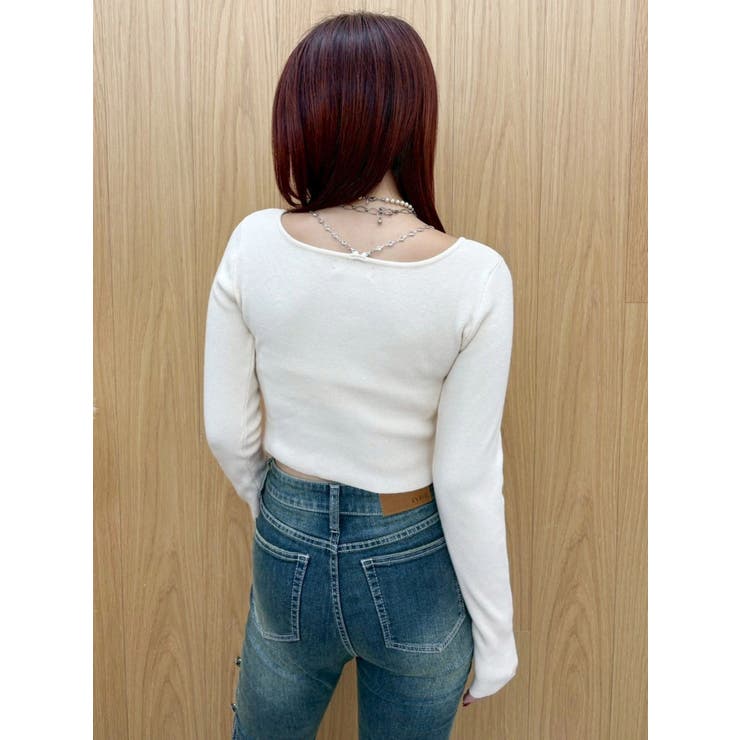 ラインストーンロゴニットトップス | EVRIS | 詳細画像16 