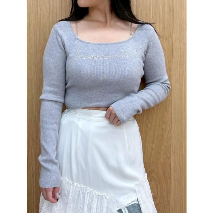 ラインストーンロゴニットトップス | EVRIS | 詳細画像20 