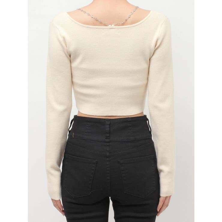 ラインストーンロゴニットトップス | EVRIS | 詳細画像30 