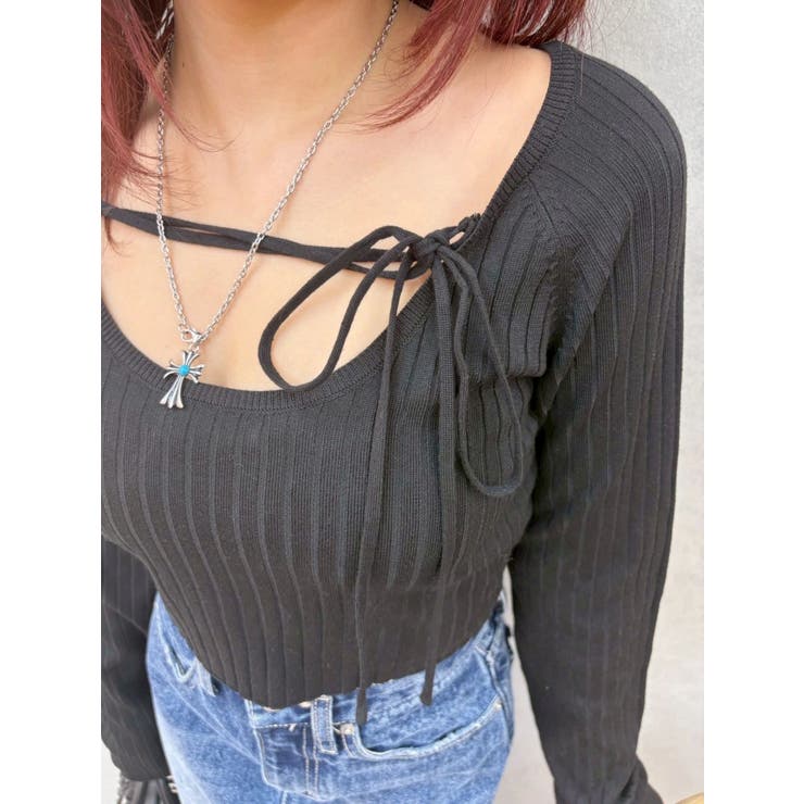 ストラップデザインリブニットトップス | EVRIS | 詳細画像25 