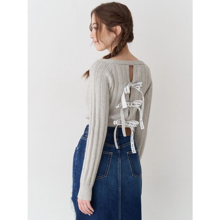 2WAYバックリボンニットトップス | EVRIS | 詳細画像3 