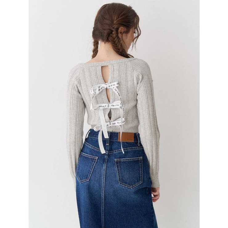 2WAYバックリボンニットトップス | EVRIS | 詳細画像4 