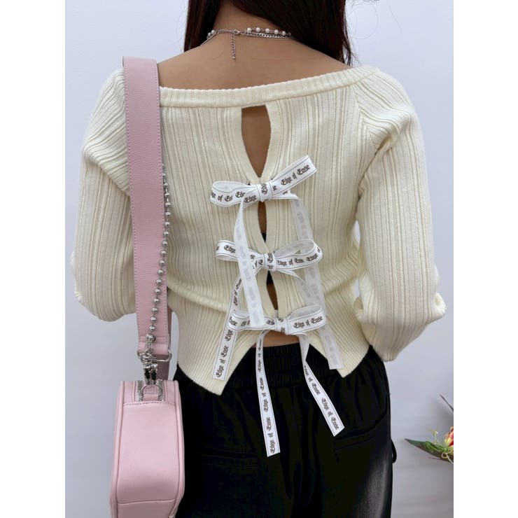 2WAYバックリボンニットトップス | EVRIS | 詳細画像9 