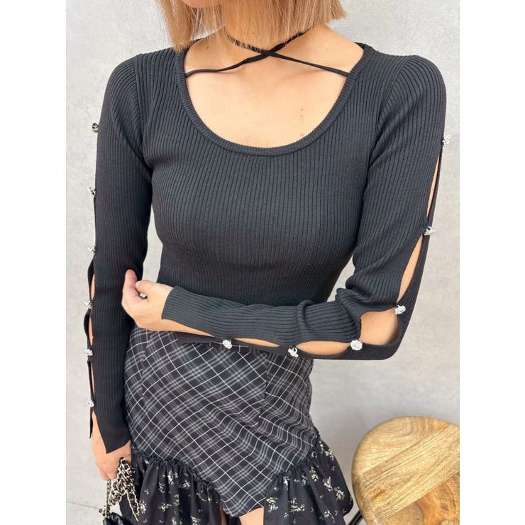 アームビジューニットトップス | EVRIS | 詳細画像11 