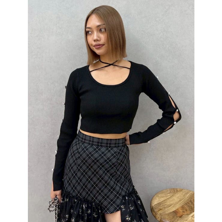 アームビジューニットトップス | EVRIS | 詳細画像12 