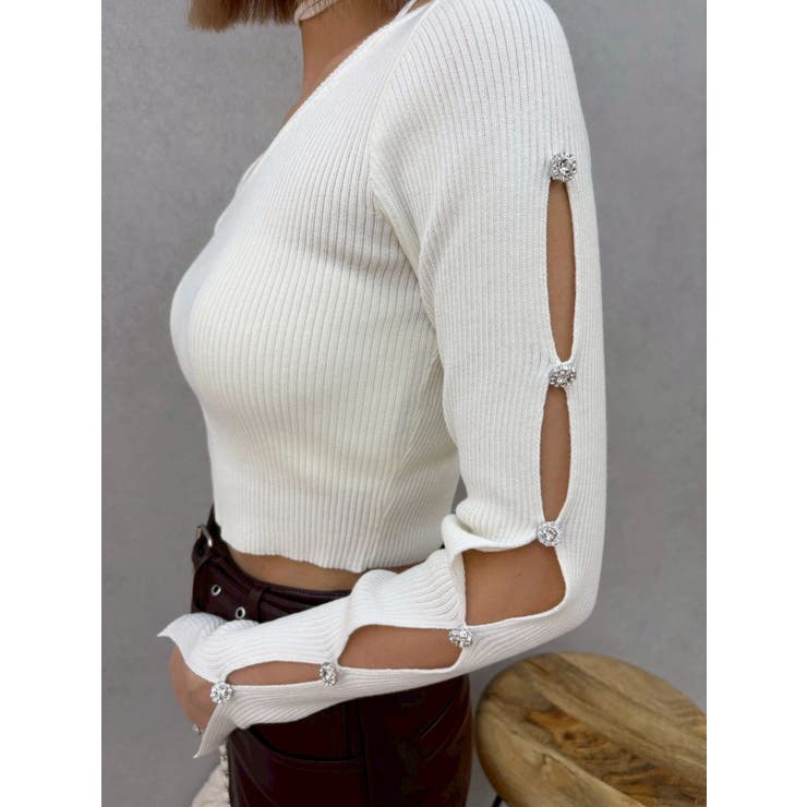 アームビジューニットトップス | EVRIS | 詳細画像20 