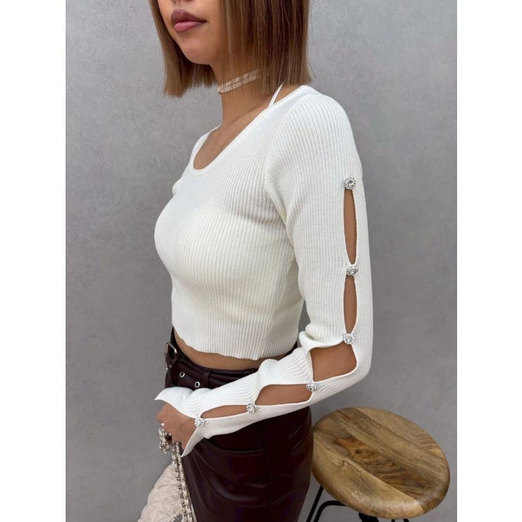 アームビジューニットトップス | EVRIS | 詳細画像21 