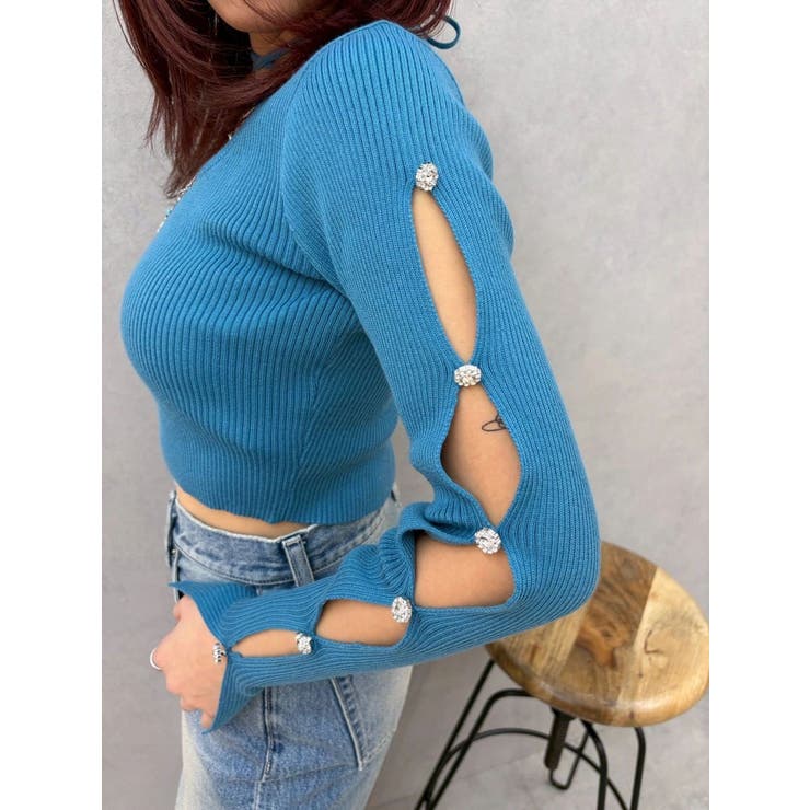 アームビジューニットトップス | EVRIS | 詳細画像28 