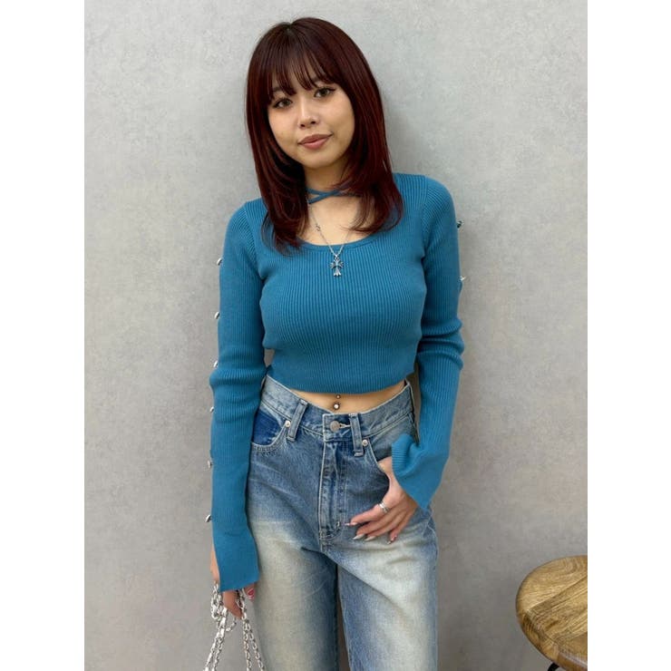 アームビジューニットトップス | EVRIS | 詳細画像31 