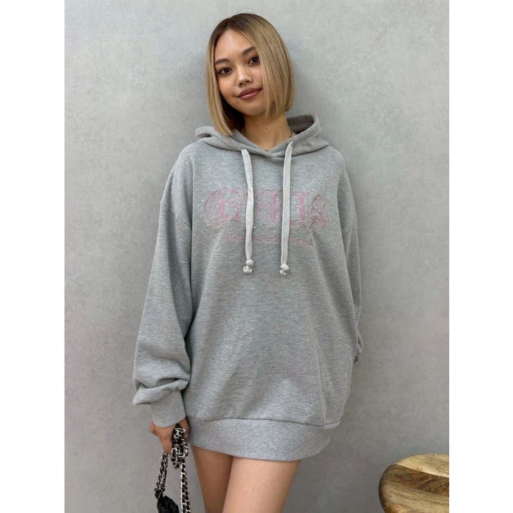 グレー | EVRISロゴオーバーサイズフーディー | EVRIS