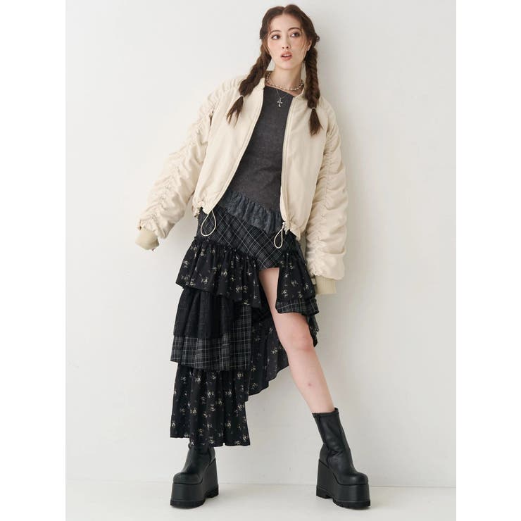 レースドッキングアシンメトリートップス | EVRIS | 詳細画像17 