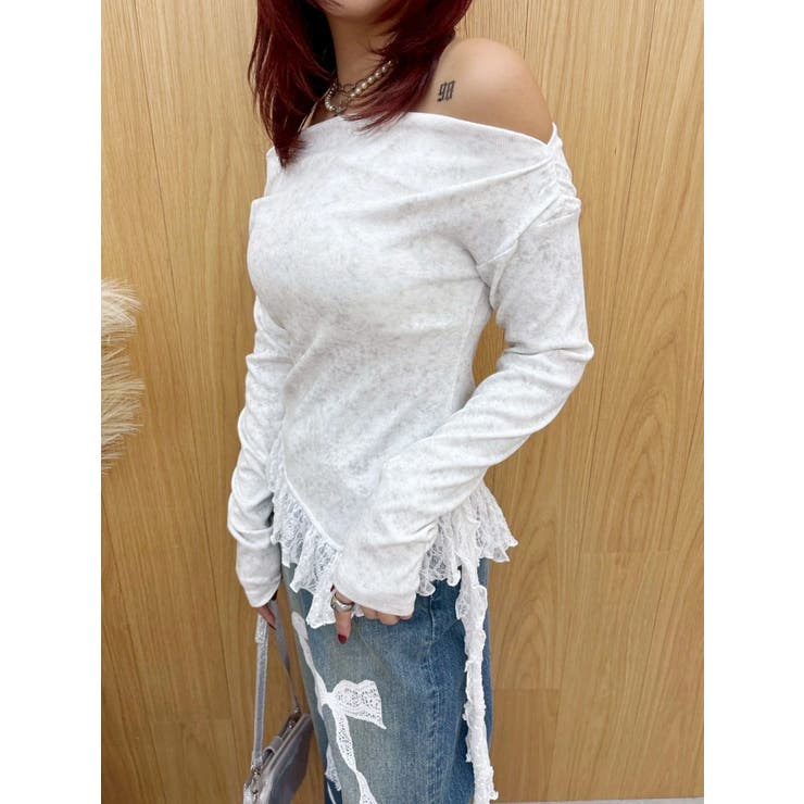 レースドッキングアシンメトリートップス | EVRIS | 詳細画像19 