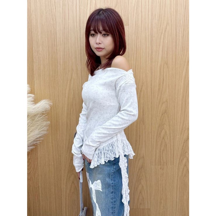 レースドッキングアシンメトリートップス | EVRIS | 詳細画像21 