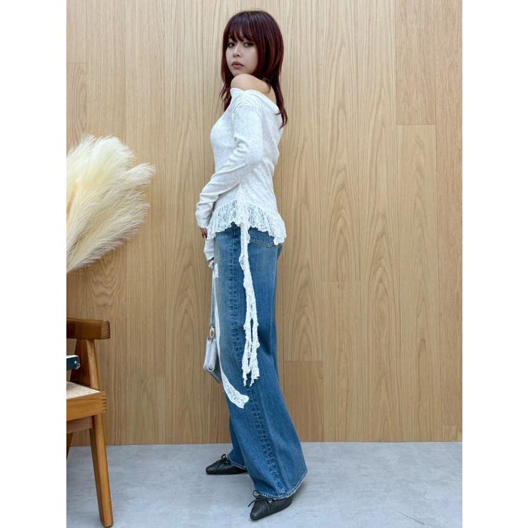 レースドッキングアシンメトリートップス | EVRIS | 詳細画像24 