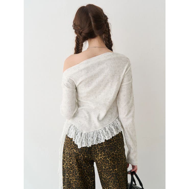 レースドッキングアシンメトリートップス | EVRIS | 詳細画像4 