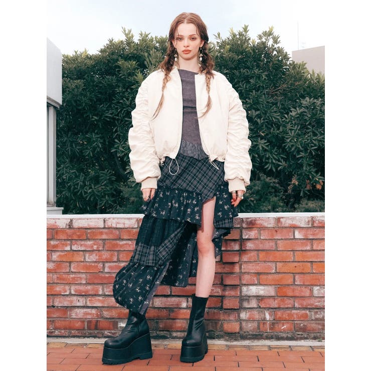 レースドッキングアシンメトリートップス | EVRIS | 詳細画像40 