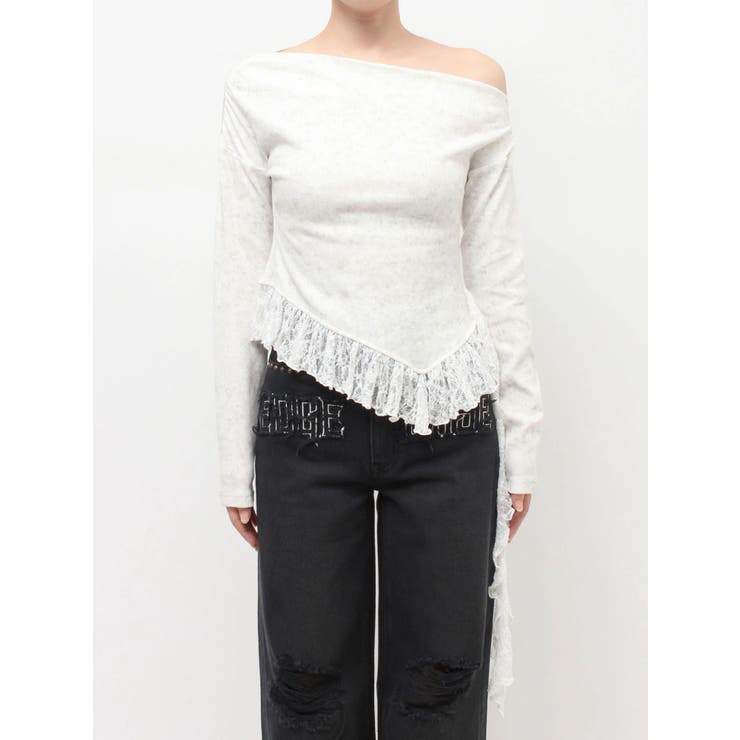 レースドッキングアシンメトリートップス | EVRIS | 詳細画像41 