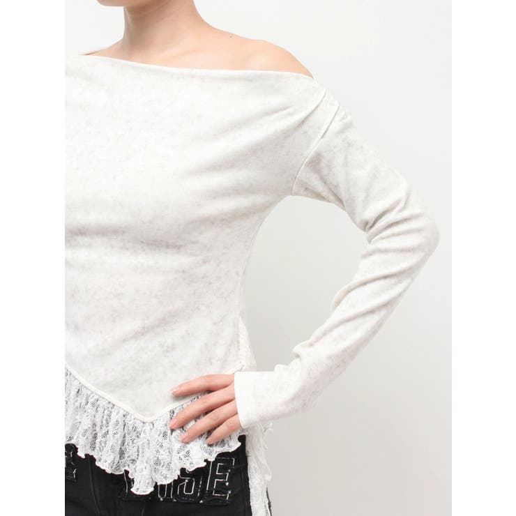 レースドッキングアシンメトリートップス | EVRIS | 詳細画像45 