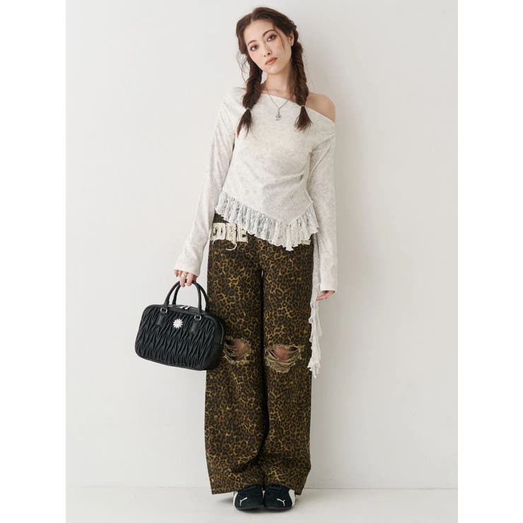 レースドッキングアシンメトリートップス | EVRIS | 詳細画像6 