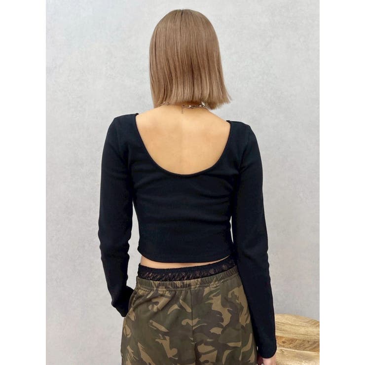 バックオープンショートリブトップス | EVRIS | 詳細画像18 