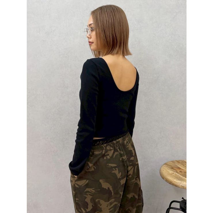 バックオープンショートリブトップス | EVRIS | 詳細画像19 