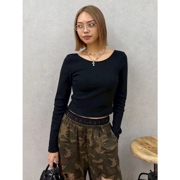 バックオープンショートリブトップス | EVRIS | 詳細画像21 