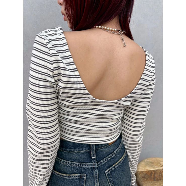 バックオープンショートリブトップス | EVRIS | 詳細画像26 