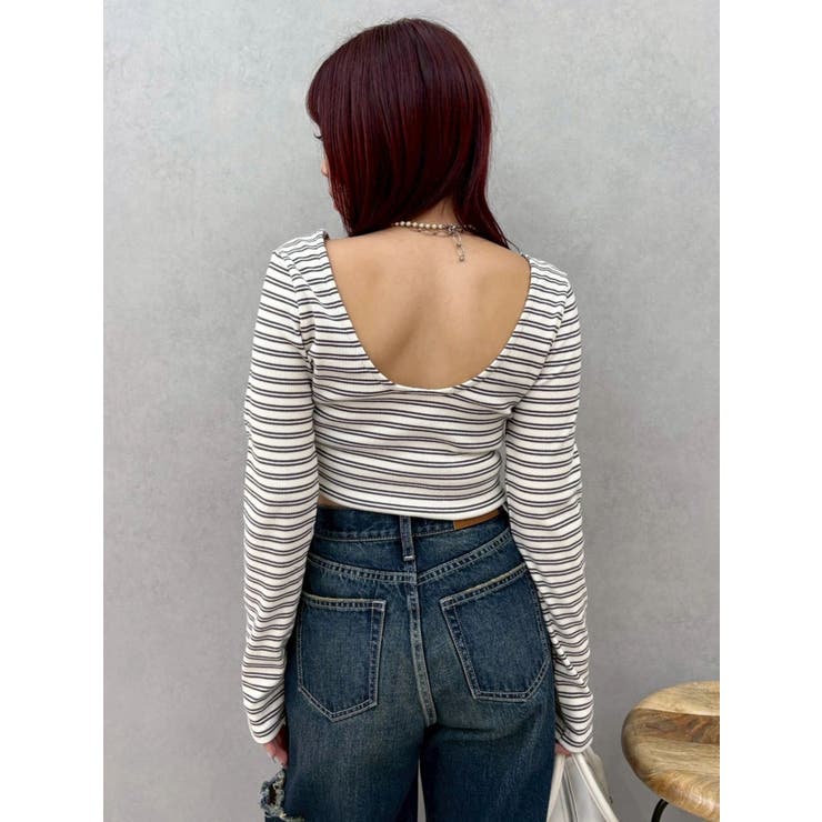 バックオープンショートリブトップス | EVRIS | 詳細画像27 