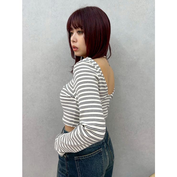 バックオープンショートリブトップス | EVRIS | 詳細画像28 