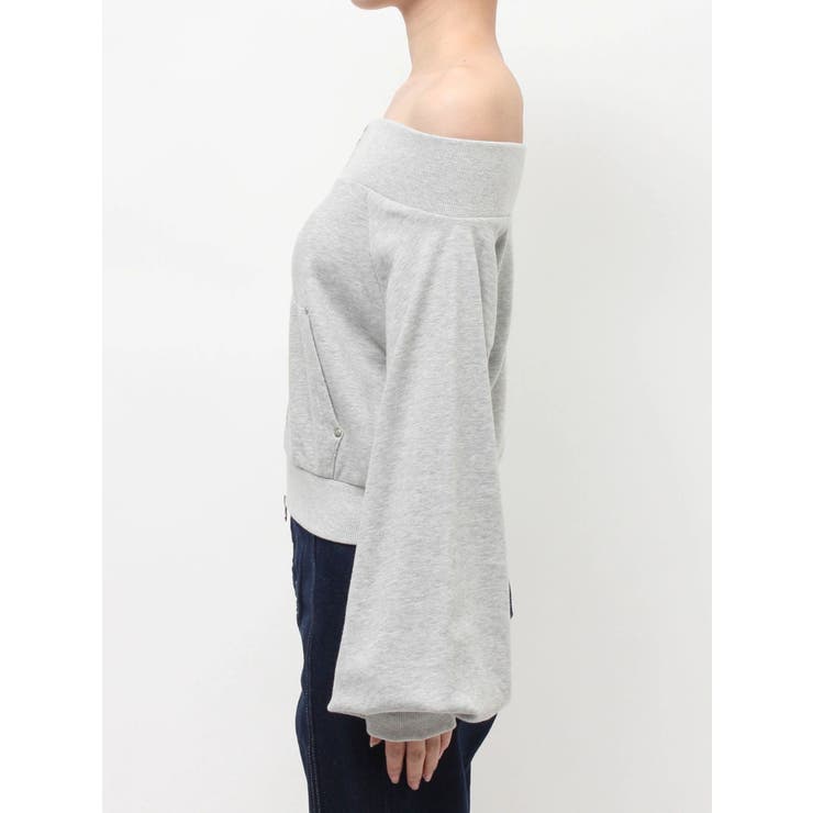フロントジップオフショルスウェットトップス【セットアップ着用可能】 | EVRIS | 詳細画像37 