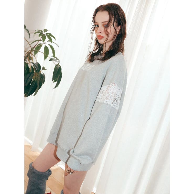 レースEmbroideryスウェットトップス | EVRIS | 詳細画像6 