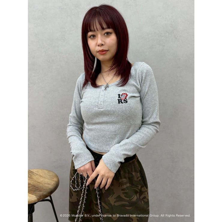 グレー | 【ザ・ローリング・ストーンズ】ヘンリーネックトップス | EVRIS