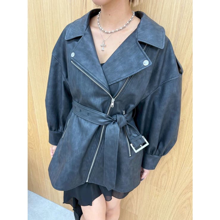 オーバーサイズライダースジャケット | EVRIS | 詳細画像14 