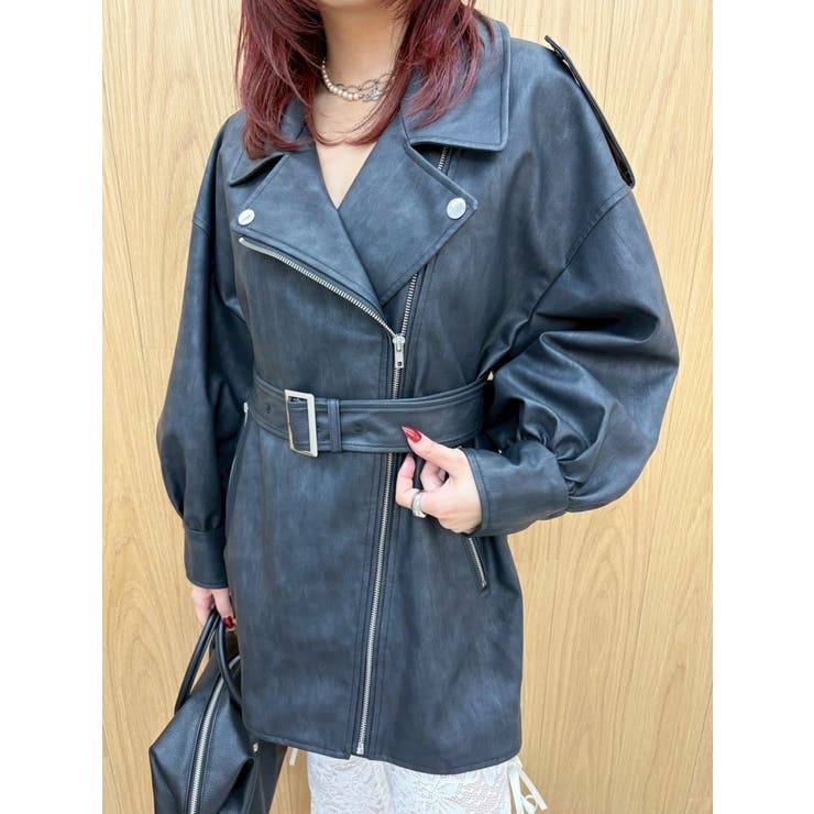 オーバーサイズライダースジャケット | EVRIS | 詳細画像6 