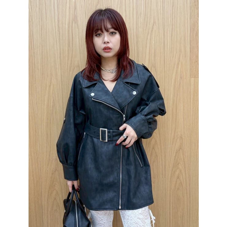 オーバーサイズライダースジャケット | EVRIS | 詳細画像7 