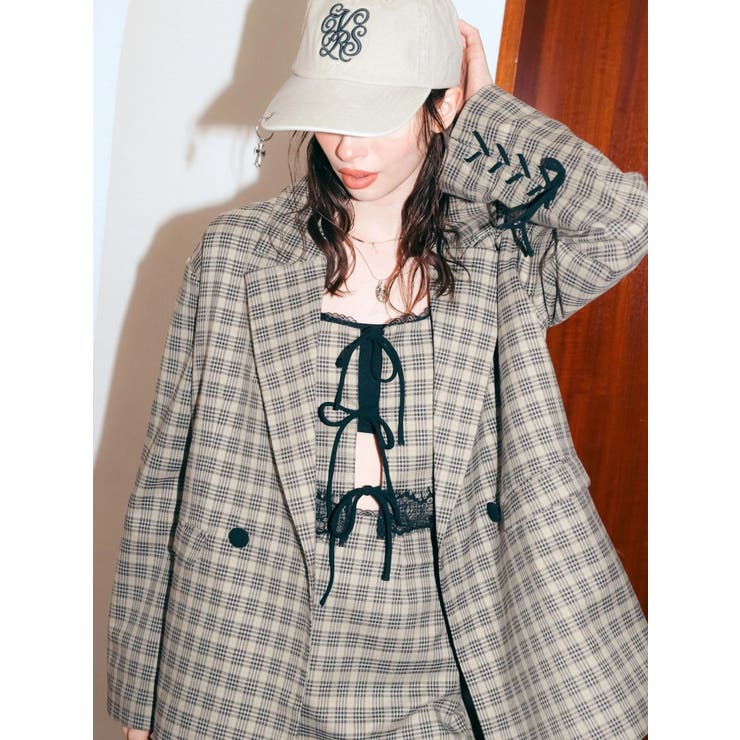 レースアップテーラードジャケット【セットアップ着用可能】 | EVRIS | 詳細画像3 