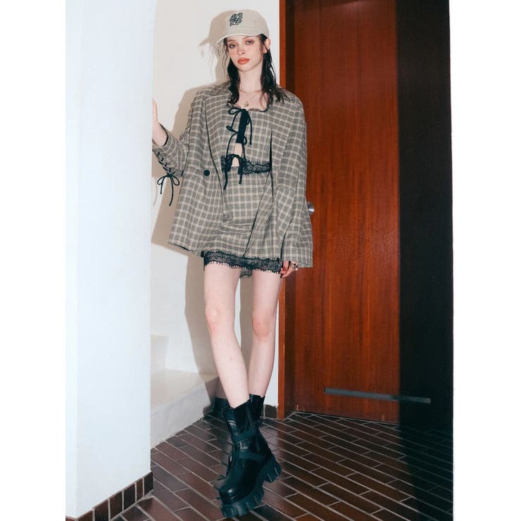 レースアップテーラードジャケット【セットアップ着用可能】 | EVRIS | 詳細画像8 